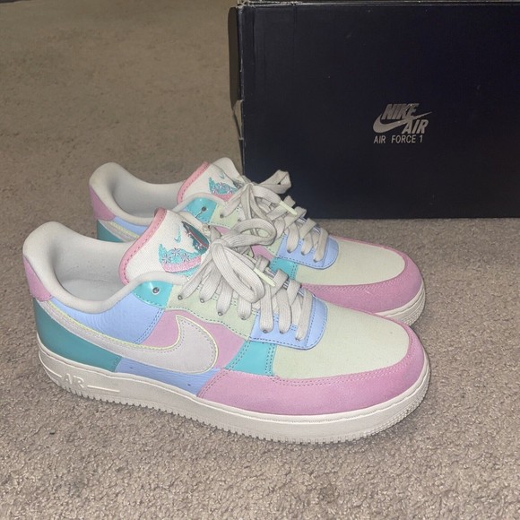 Nike Air Force 1 Low Easter Sping Patchwork Mens AH8462-400 Size 11 - Picture 1 of 9